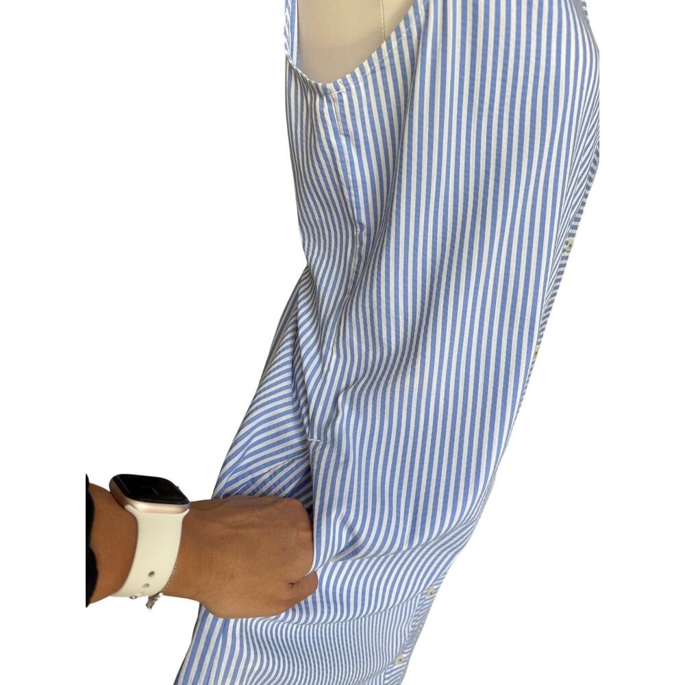 Vineyard Vines Blue White Striped Seersucker Sleeveless Shirt Dress Size 8 - Picture 9 of 10
